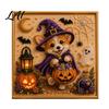 Puppy Themed Faux Pearl Painting Halloween Kit Art DIY Witch Seasonal Home Decor Projects Hat Bead Craft Kit for Adults And Teens Handmade