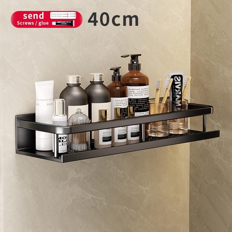 Bathroom Shelf Makeup Storage Organizers Aluminum Shower Shampoo Towel Rack Shelves No Drill Wall Shelf Bathroom Accessories