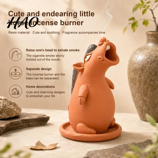Yoga Room Incense Holder Bathing Men Backflow Holder, Resin Cartoon Horse Burner, Burner Desktop Decoration for Meditation Home Office Relaxing