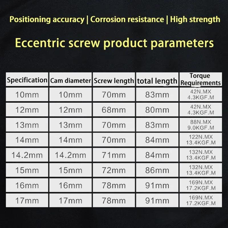 2x 12.9 Level Screw Camber Bolt Nut Car Wheel Alignment Arc Eccentric Screw Adjustment Repair Tool 10mm 12mm 13mm 14mm 15mm 16mm