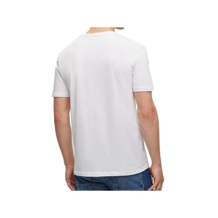 T shirt Boss - Homme Boss - jersey - Boss Blanc - Coton - Vetement Boss