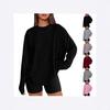 Women's Solid Color Long-Sleeve Round Neck Loose T-Shirt - Spring & Autumn Casual Top