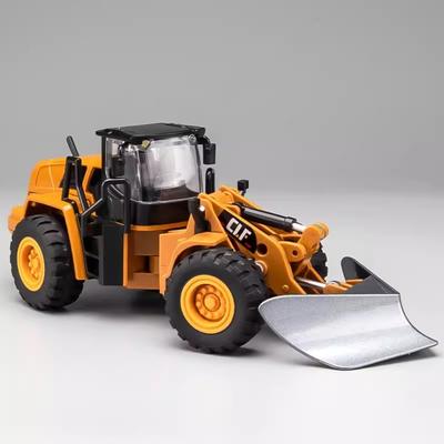 Игрушечная модель экскаватора-снегоочистителя в масштабе 1/50, металлический корпус, имитация инженерной техники, звуковые и световые эффекты, игрушки для мальчиков, подарки на день рождения