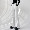 Элегантные женские повседневные брюки-клеш с широкими штанинами, новые модные свободные прямые брюки с высокой талией, женские однотонные простые офисные брюки со шнурком 2344