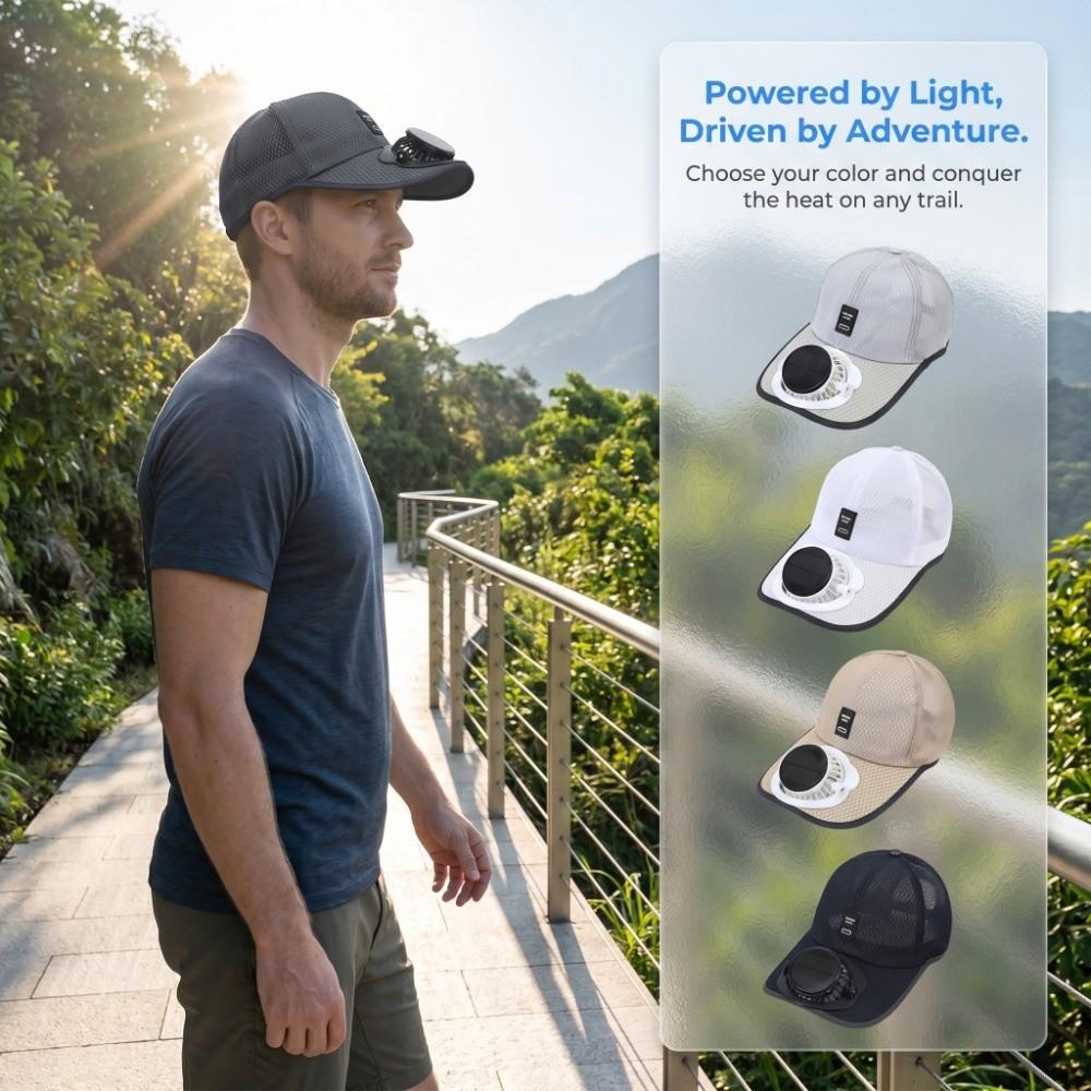 UV Protection Baseball Cap with Fan Sun Protection Breathable Mesh Sun Hat  Outdoor Travel