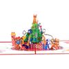 Handcrafted 3D Paper Sculpture Christmas Greeting Card Featuring Cats Design And Recyclable Ecological Friendly Materials