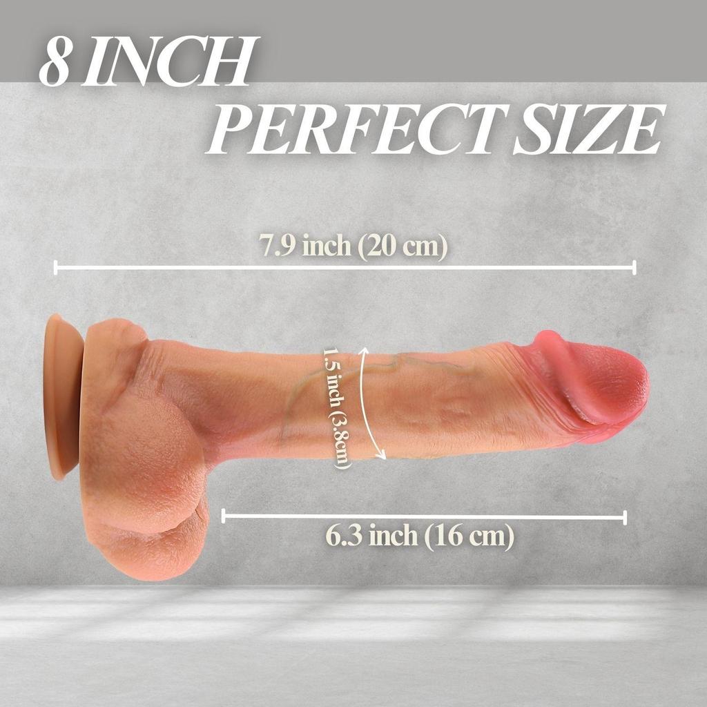 7-дюймовый силиконовый реалистичный дилдо, мягкие дилдо для женщин с прочной присоской для свободного управления, гибкий реалистичный пенис двойной плотности с изогнутым стержнем