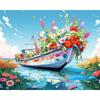 Oil Painting By Numbers Kits Flowers Sailing Scenery Acrylic Paint With Number Framed Wall Art Canvas Picture Home