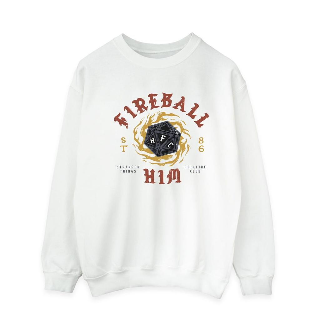 Netflix Mens Stranger Things Fireball Dice 86 Sweatshirt
