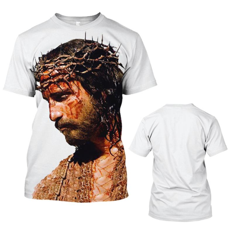 Fashion Jesus 3D Print T Shirt For Men Street Trend Short Sleeves Top Summer Oversized T-Shirt Clothes Casual O-neck Sweatshirt
