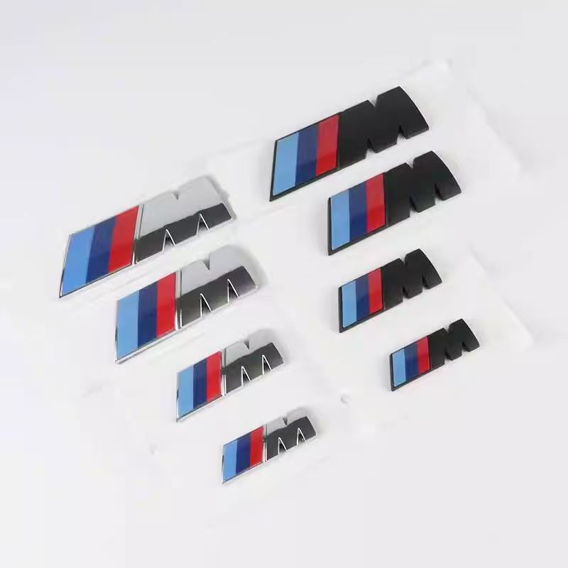 PPO M Logo Car Body Side Badge Body Rear Trunk Decor Sticker Car Modification Accessorie BMW M Power X1 X3 X5 X7 E71 MINI QB4