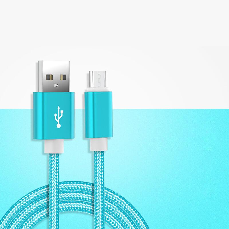 USB-зарядка Нейлоновый плетеный кабель для передачи данных Android-телефона Быстрая зарядка 2А Черный Синий Розовый Красный Серебристый Золотой 1м 2м