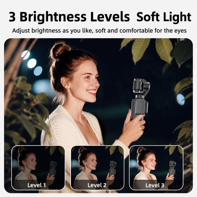 For DJI Osmo Pocket 3 Desiontal Portable Magnetic Fill Light, PM02 Dual Light (Black)