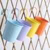 Iron Hanging Flower Pot Balcony Planter with Detachable Hook Solid Color Herb Pot for Indoor Windows Garden Fence Railing