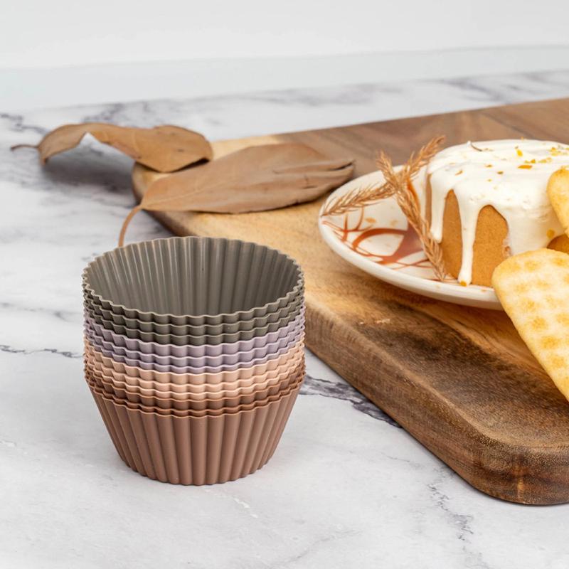 4/8/12 шт. силиконовые формочки для кексов, термостойкие многоразовые формы для выпечки, свадеб, дней рождения, вечеринок, украшений