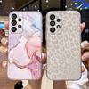 Прозрачный чехол для телефона с принтом Белый леопард для Samsung A53 A33 A73 A23 A22 A21S A32 A52 A51 A71 Художественный розовый мраморный прозрачный чехол