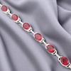 Pink Rubellite Gemstone 925 Sterling Silver Handmade Bracelet 8" Birthday Gift RB-10-14
