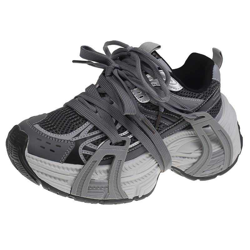 Кроссовки на толстой подошве с ремешком для увеличения роста, папины кроссовки для женщин, весенние новые кроссовки в стиле ретро кэжуал для женщин