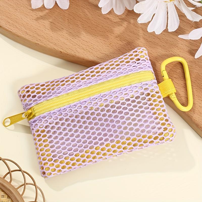 Transparent Mesh Bag Makeup Bag Fashionable And Portable Square Black Mesh Bag Flat Style Toiletry Storage Bag