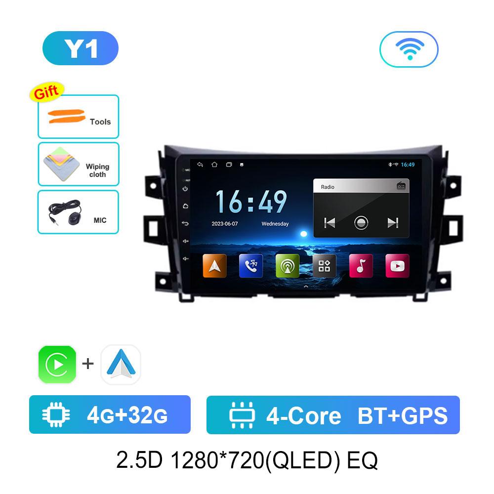 DSP Стерео Автомагнитола Мультимедийный плеер для Nissan NAVARA Frontier NP300 2015 - 2024 Navi GPS HD Экран WiFi Android 14 Bluetooh