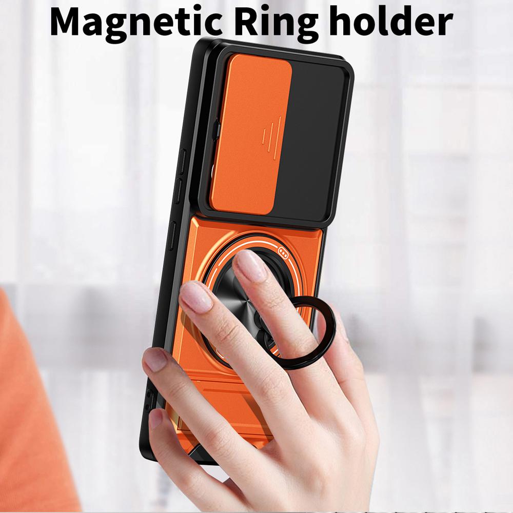 KEYSION Магнитный чехол для телефона Infinix Note 50 4G 50 Pro+ 50S 50X 5G Защита камеры со сдвижной крышкой Вертикальная подставка Ударопрочный чехол
