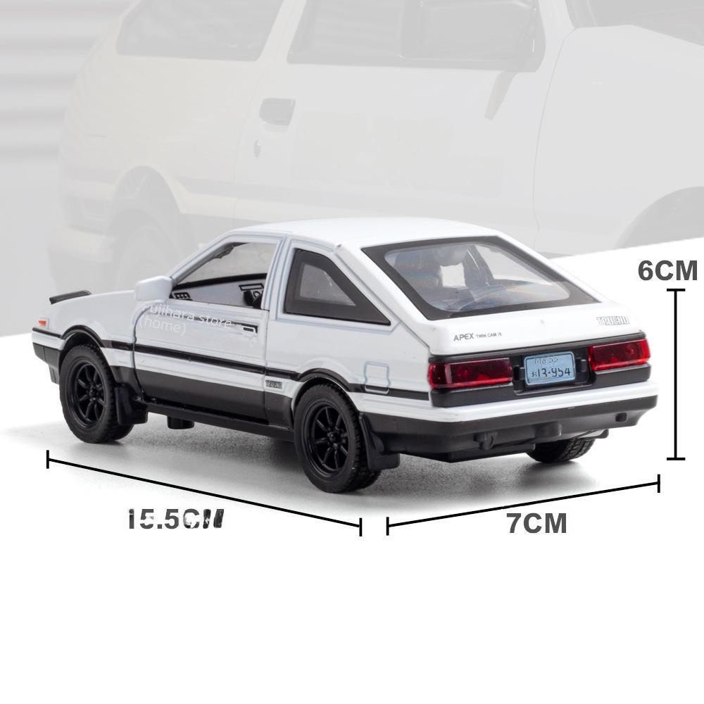 1:32 AE86 Модель легкосплавного автомобиля со звуком и светом, функцией открывания дверей