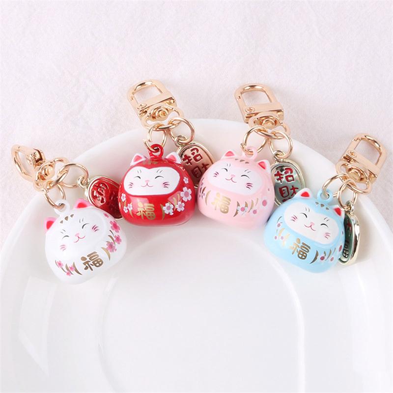 Японский мультфильм Милый Брелок с Кошкой Удачи Декор для Машины Сумки Подвеска с Колокольчиком Шарм