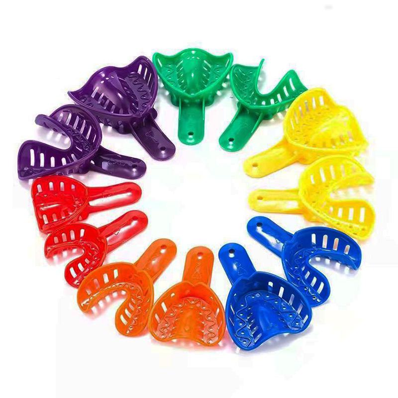 Стоматологические лотки для слепков, набор держателей для зубов, стоматологические лабораторные инструменты, взрослые/дети, разные цвета