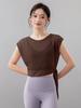 Yoga Clothing Set for Women 2026 New Two-Piece Sports Top with Fixed Cup Pilates Training Fitness Short-Sleeved Summer