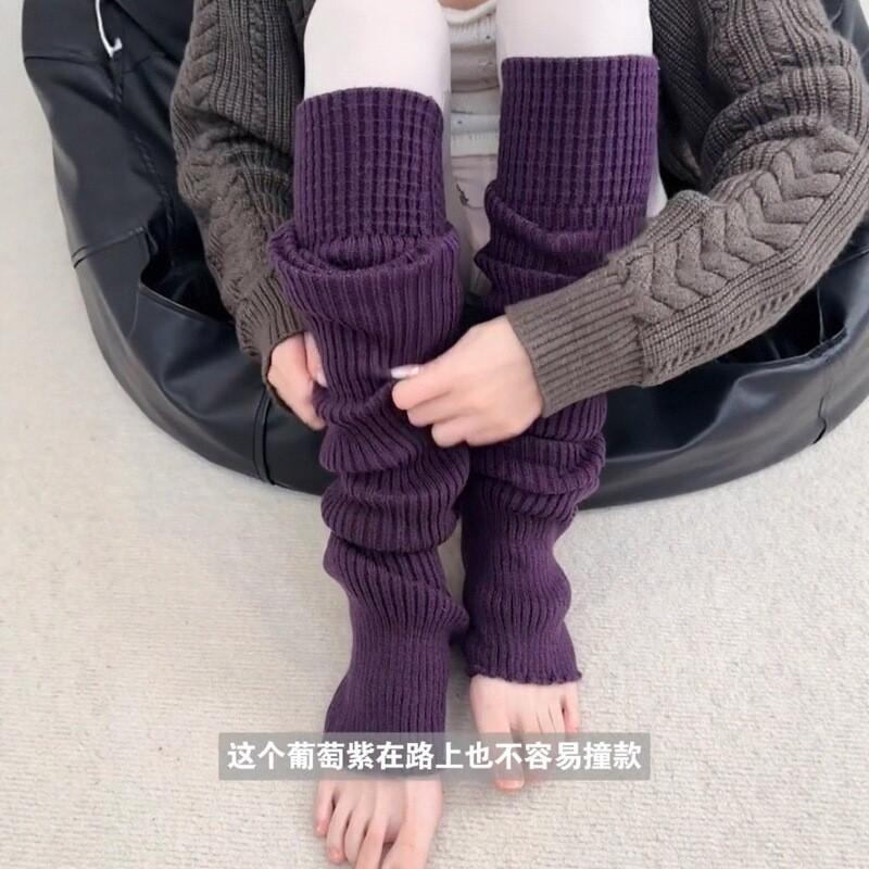 Lulu Ping Для Виноградно-Фиолетовых Носочно-Колготочных Чехлов на Ноги Серия Miu Теплые и Тонкие Чехлы на Ноги, Популярные Носки для Наслоения