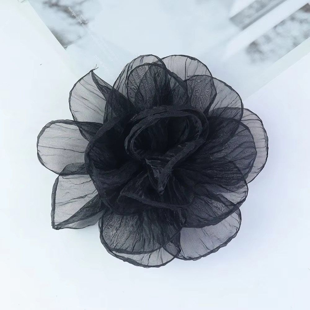 Handmade Oversized Yarn Flower Fairy Style Flower Corsage Elegant Dress Pin  Women