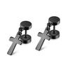 Small Black Punk Stud Earrings For Women Men Boy New Fashion Zircon Geometry Stainless Steel Jewelry Accessories Earrings