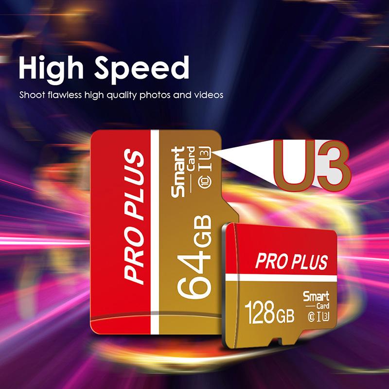 Карта памяти Micro SD U3 класса 10 — 32 ГБ, 64 ГБ, 128 ГБ, 256 ГБ