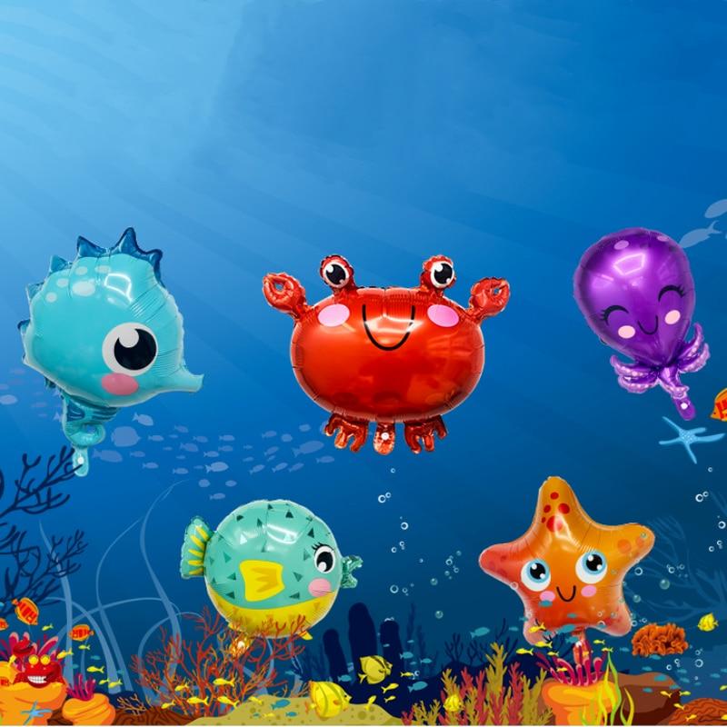 1PC Marine Life Theme Party Balloons Ocean Sea Animals Shark Foil Balloons Kids Boy Birthday Party Decor Baby Shower Supplies
