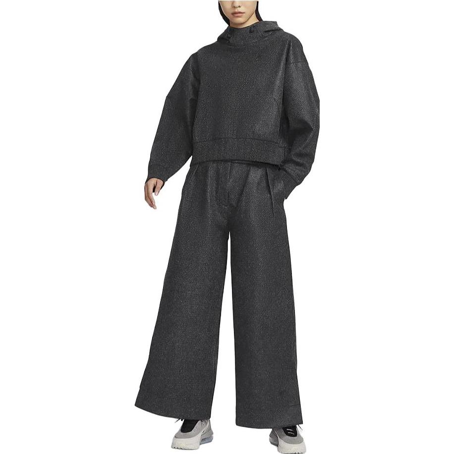 Nike Forward Series Therma-FIT ADV Solid с высокой талией, свободные, широкие, повседневные брюки, женские, черные, FB8362-060
