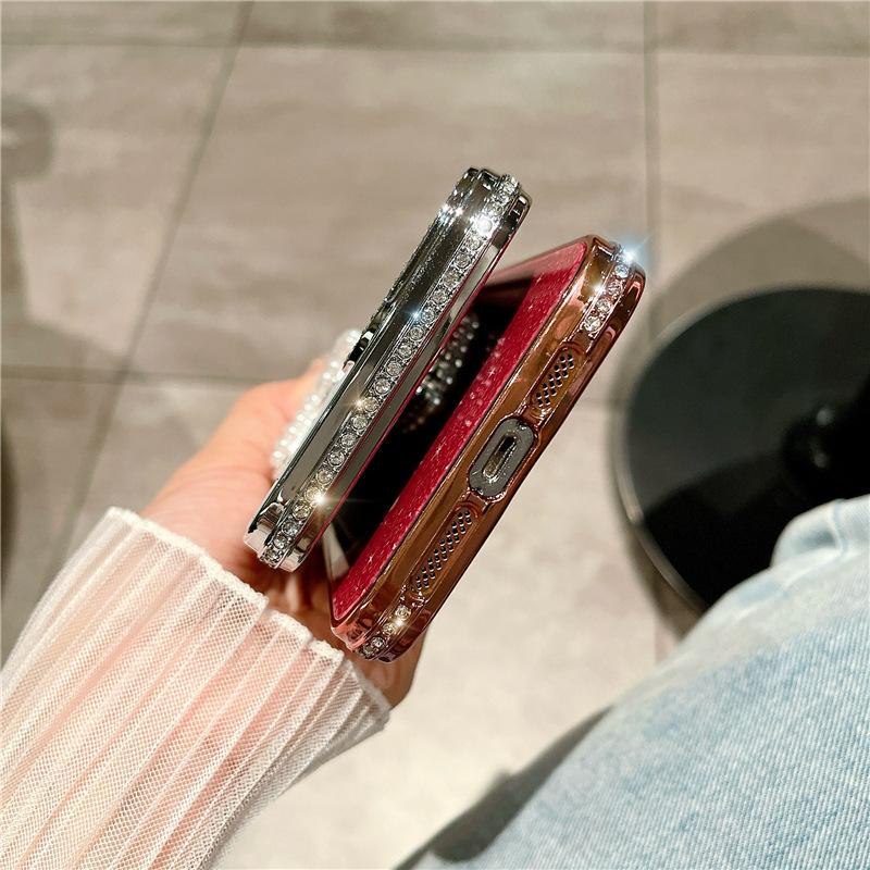 Звезды и Любовь Зеркала для Мобильного Чехла IPhone 15 14pr Роскошный Страз Apple 13 Защитный Чехол