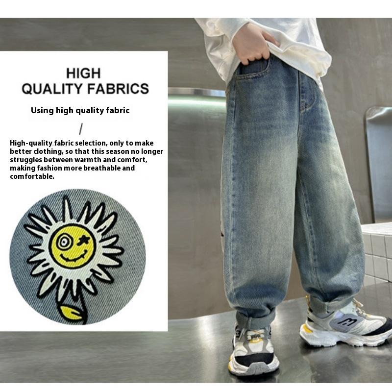 Детские джинсы Осенняя одежда Красивые мальчики Весенне-осенний стиль Красивые универсальные джинсы