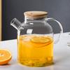 1L/1.8L Transparent Borosilicate Glass Teapot Heat Resistant Water Jug Large Capacity Water Kettle for Home Flower Tea Juice