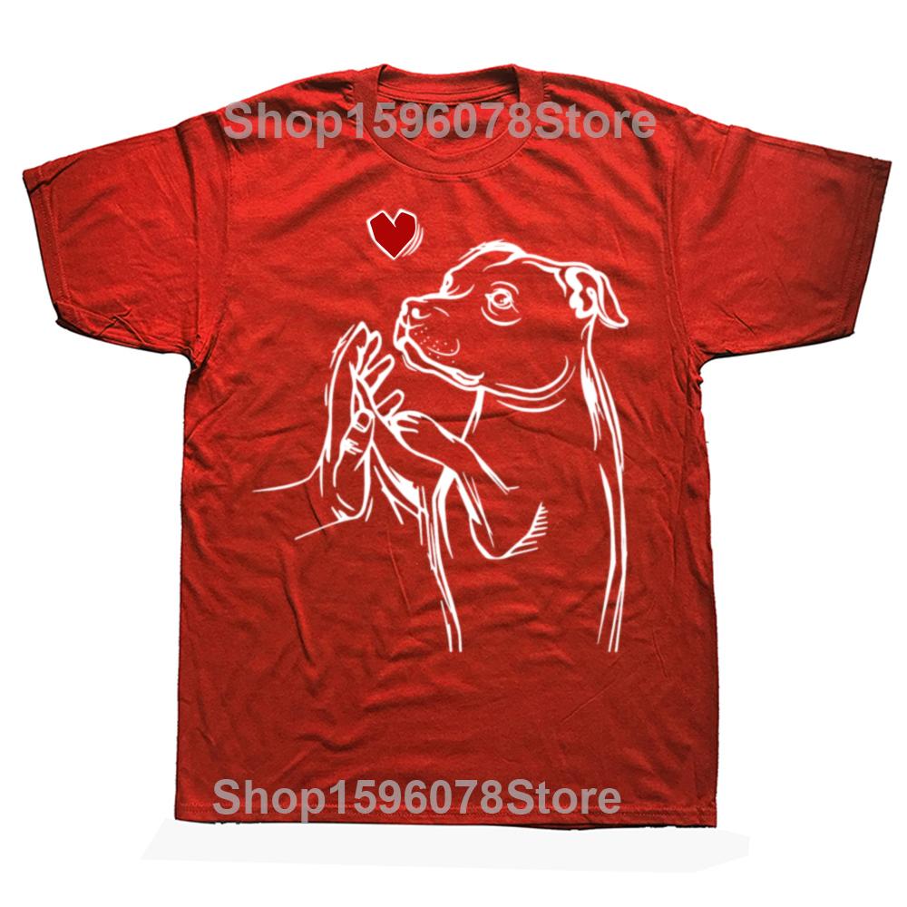 Manga Vintage Anime Clothes Staffordshire Bull Terrier Lover T-Shirt Men Oversized T Shirt Men Clothing Customs Clothes In Tops