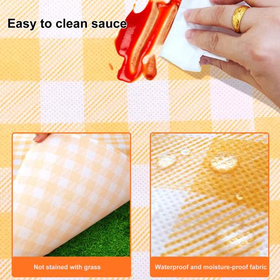 Portable Picnic Blanket Waterproof Moisture-proof Thickened Classic Plaid Rectangle Foldable Multipurpose Camping Mat Outdoor Supplies
