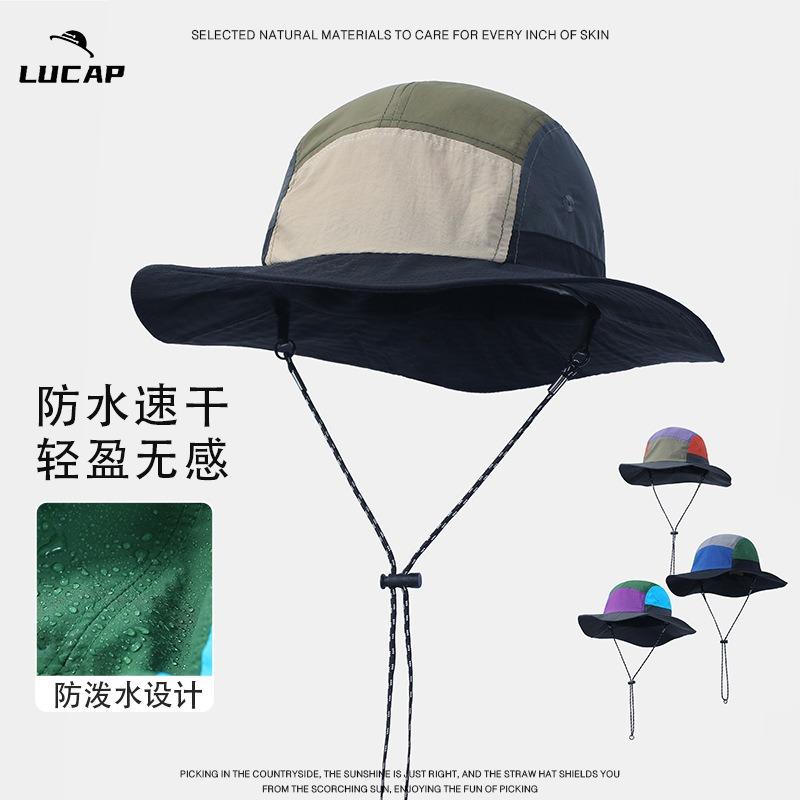 Summer Climbing Cap Quick-drying Sunshade Anti-splashing Bucket Hat Outdoor Camping Seaside Outing Quick-drying Climbing Cap
