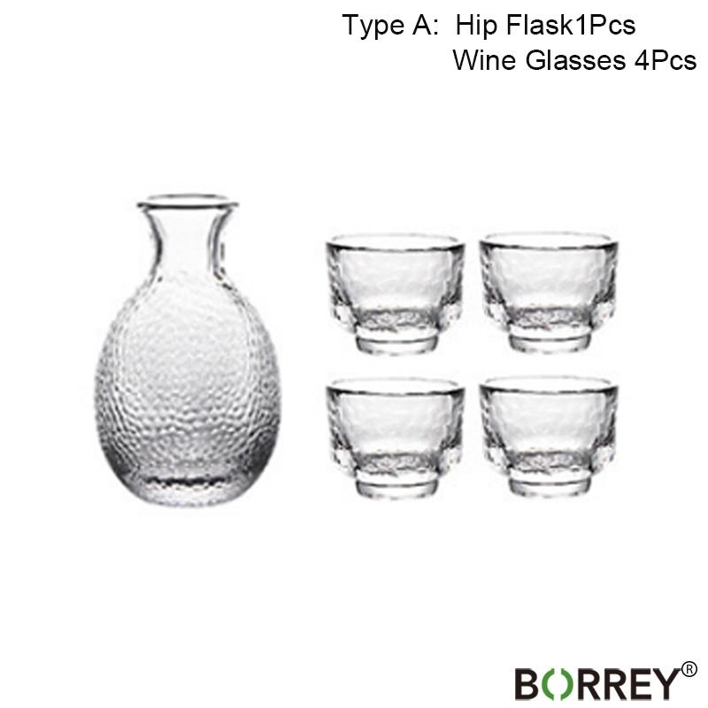 BORREY японский набор для сакэ, стеклянная трассировка, золотые фляжки для вина, бокал для вина, графин, винный набор, кувшин для льда, бутыль для ликера, спиртные напитки, чашки сётю