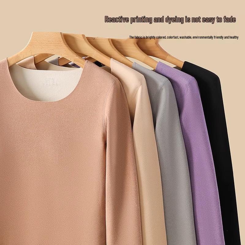 Женский бесшовный термокомплект - Круглый вырез, Тепло на осень/зиму