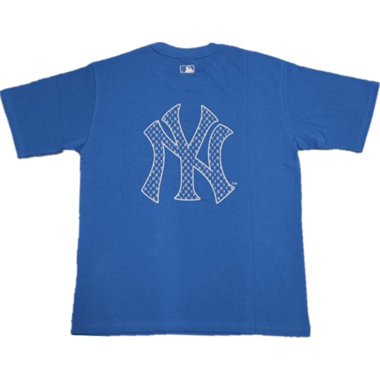 New MLB Base Logo T Shirts Unisex Blue 3ATS02114-50BLD
