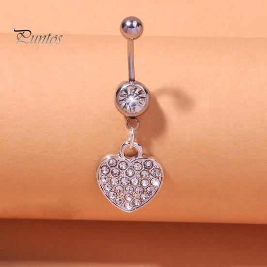 Кольцо на пупок со стразами, сердцем, бабочками, пятиконечной звездой, кулоном, сексуальное гипоаллергенное кольцо из нержавеющей стали, пирсинг пупка, висячее кольцо