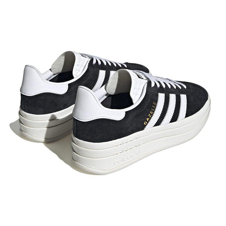 adidas Оригинальные GAZELLE BOLD Замшевые Низкие Скейтбордические Кроссовки Женские Черно-Белые HQ6912