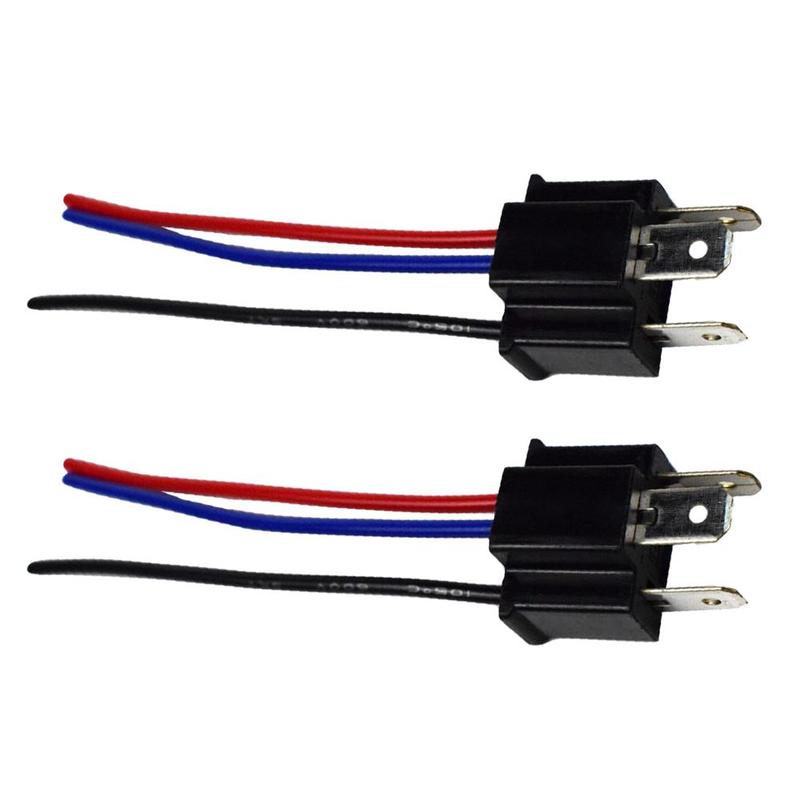 1 Pair 9003 H4 Bulb Socket Wiring Wire Harness Headlight Male Plug Adapter Connector Headlamp Connector Head/Mother Head