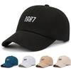 1987 new hat casual soft top embroidered cap men's and women's outdoor sunshade spring and autumn baseball cap
