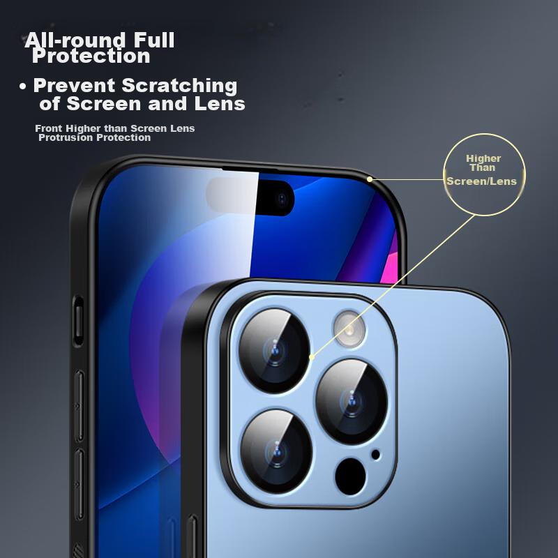 IPhone 16 Pro Max Case, 16 Pro Max Protective Cover, Full Lens Protection, AG Frosted Simple Luxury Business Anti-Drop Phone Case, Graphite Black