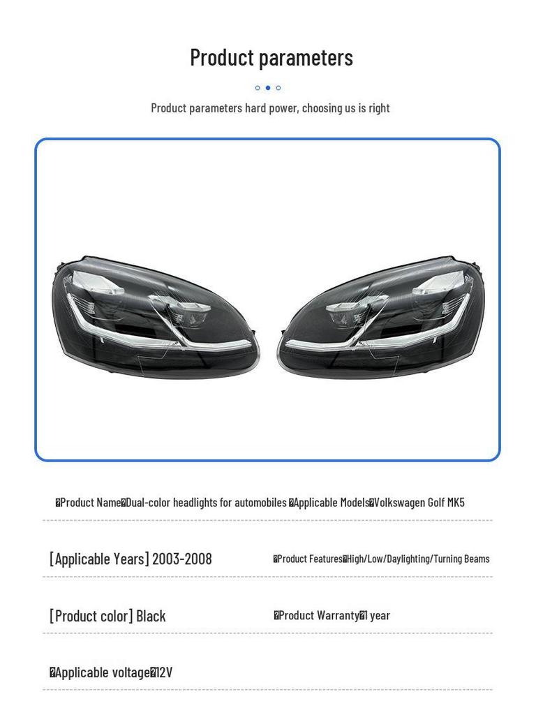 Светодиодные поворотники-проекторы для двухцветных фар: 2003-2008 VW Golf MK5